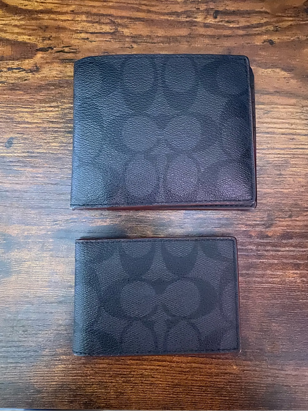 Coach Black/Brown Bi-fold Wallet With ID Insert
